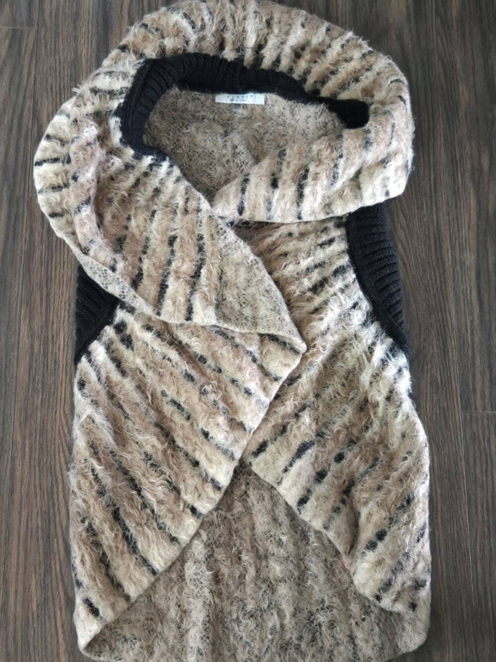 LIQUID by SIONI 70's Boho Style Sweater Poncho Vest SIZE S/M
